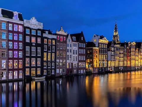 Canal houses at blue hour