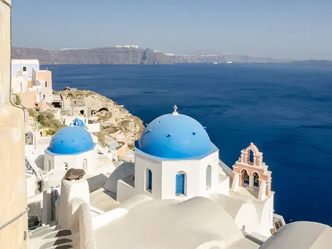 Blue domes in Oia, Santorini
