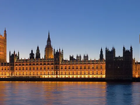 The Houses of Parliament at dusk