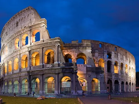 The Colosseum at dusk