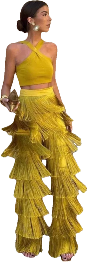 Mustard fringe set