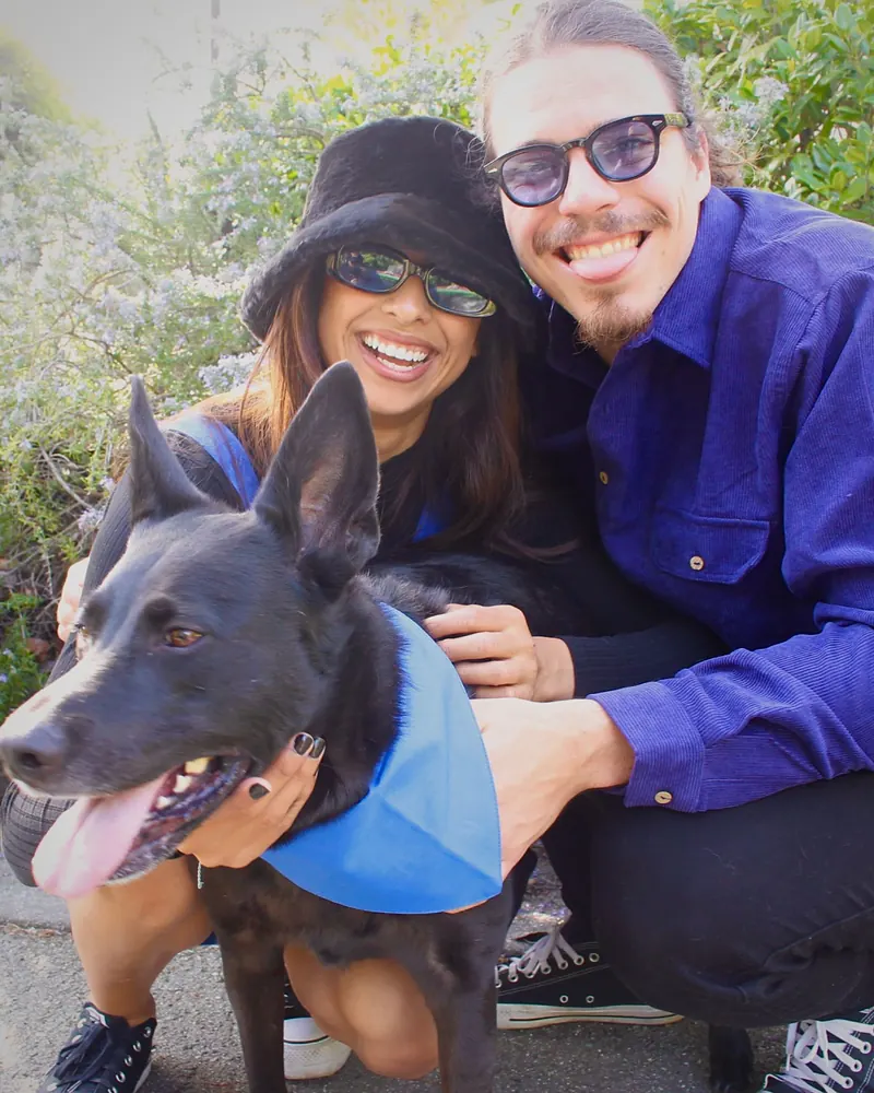 Paola and Lovre with their dog